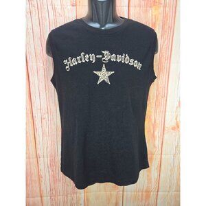Harley-Davidson Women's Sleeveless Black Tank Top 2X Bossier City Graphic